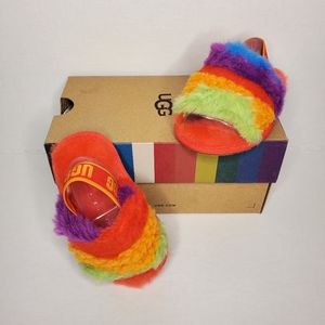 NEW! UGG Toddler Fluff Yeah Slide Cali Collage, Size 6.
